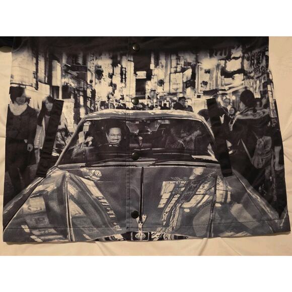 LOOSE Brand Jacket Mens SM Black Graphic Print Bomber Streetwear Japanese Urban - Picture 5 of 10